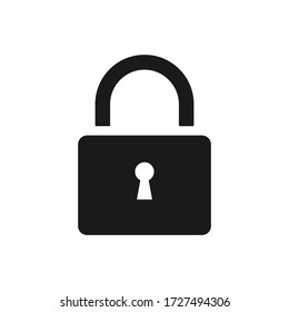 Flat padlock vector icon isolated on white background. Lock icon.