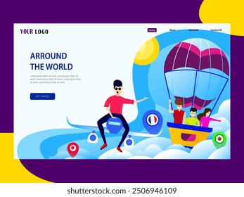 Flat page vector design Worldwide