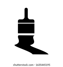 Flat paint brush icon design. vector illustration with a white background