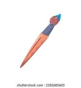 flat paint brush over white