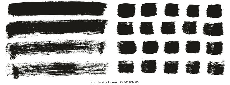 Flat Paint Brush Thick Long Background And Straight Lines Mix High Detail Abstract Vector Background Mix Set 