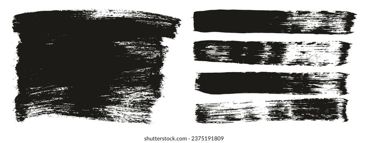 Flat Paint Brush Thick Long Background And Straight Lines Mix High Detail Abstract Vector Background Mix Set 