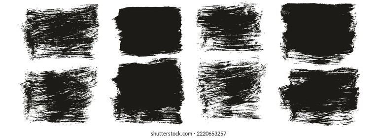 Flat Paint Brush Thick Short Background High Detail Abstract Vector Background Set 