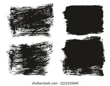 Flat Paint Brush Thick Short Background High Detail Abstract Vector Background Set 