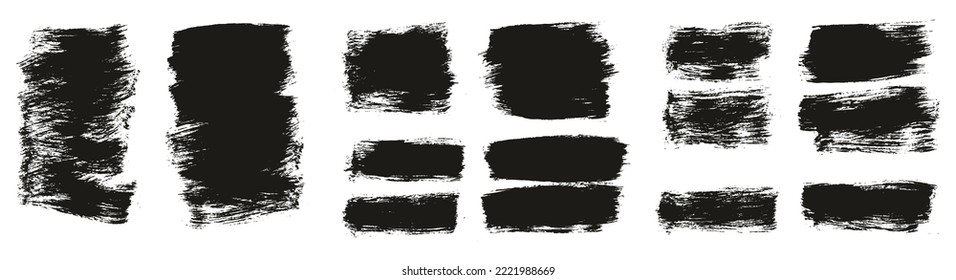 Pincel de pintura plana Fondo corto grueso Fondo de alto detalle Resumen Fondo del vector MEGA Set 
