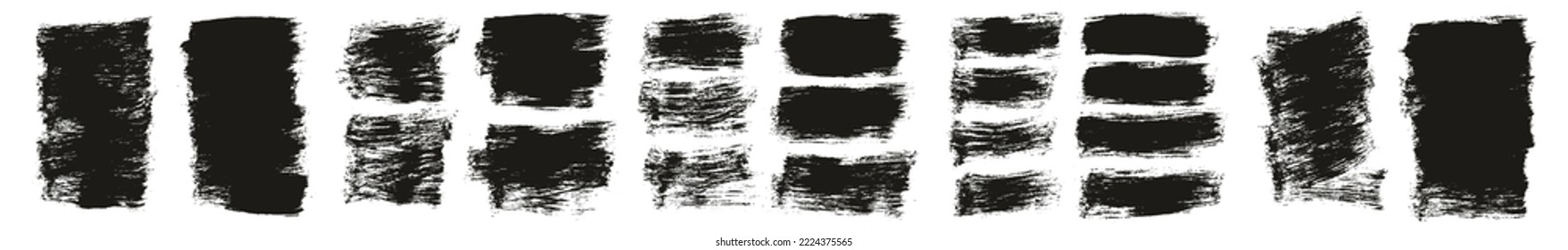 Pincel de pintura plana Fondo corto grueso Fondo de alto detalle Resumen Fondo del vector MEGA Set 