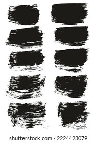 Flat Paint Brush Thick Short Background High Detail Abstract Vector Background Set 