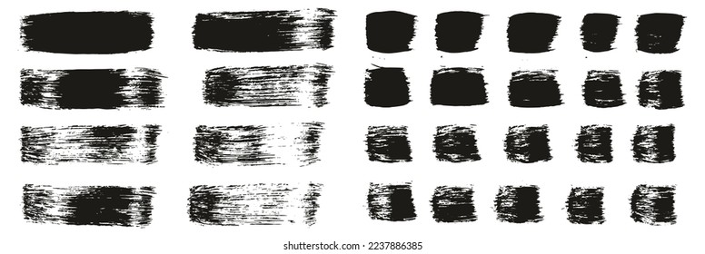 Flat Paint Brush Thick Straight Lines Mix High Detail Abstract Vector Background Mix Set 