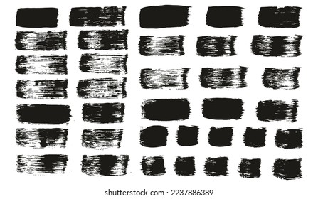 Flat Paint Brush Thick Straight Lines Mix High Detail Abstract Vector Background Mix Set 