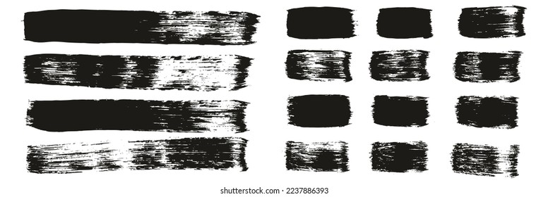 Flat Paint Brush Thick Straight Lines Mix High Detail Abstract Vector Background Mix Set 