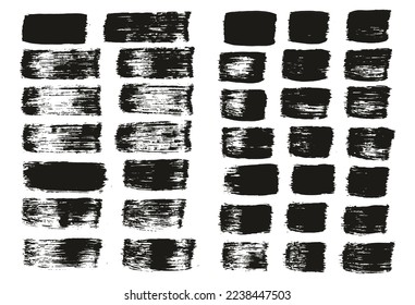 Flat Paint Brush Thick Straight Lines Mix High Detail Abstract Vector Background Mix Set 