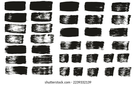 Flat Paint Brush Thick Straight Lines Mix High Detail Abstract Vector Background Mix Set 