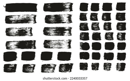 Flat Paint Brush Thick Straight Lines Mix High Detail Abstract Vector Background Mix Set 