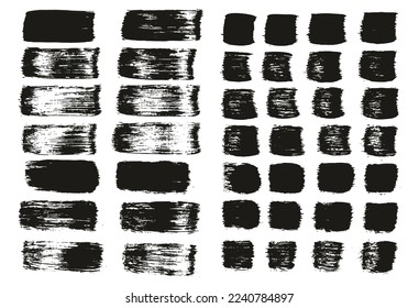 Flat Paint Brush Thick Straight Lines Mix High Detail Abstract Vector Background Mix Set 