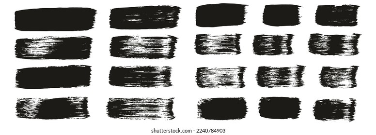 Flat Paint Brush Thick Straight Lines Mix High Detail Abstract Vector Background Mix Set 