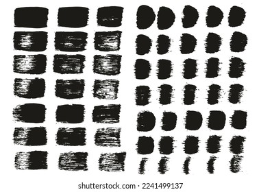 Flat Paint Brush Thick Straight Lines Mix High Detail Abstract Vector Background Mix Set 