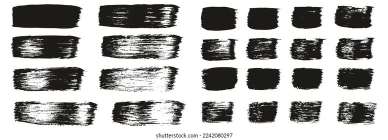 Flat Paint Brush Thick Straight Lines Mix High Detail Abstract Vector Background Mix Set 