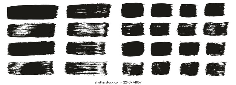 Flat Paint Brush Thick Straight Lines Mix High Detail Abstract Vector Background Mix Set 