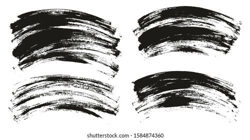 Flat Paint Brush Thin Curved Background High Detail Abstract Vector Background Set 17