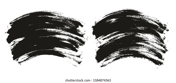 Flat Paint Brush Thin Curved Background High Detail Abstract Vector Background Set 10