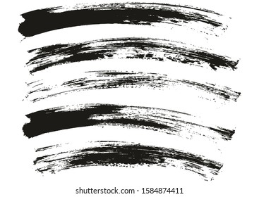 Flat Paint Brush Thin Curved Background High Detail Abstract Vector Background Set 74