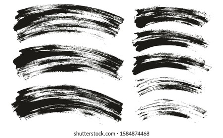 Flat Paint Brush Thin Curved Background High Detail Abstract Vector Background Set 3955