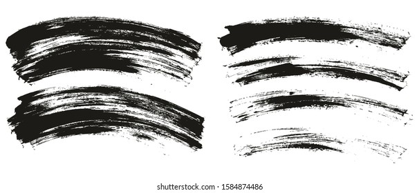 Flat Paint Brush Thin Curved Background High Detail Abstract Vector Background Set 5167