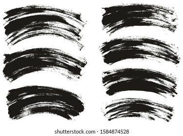 Flat Paint Brush Thin Curved Background High Detail Abstract Vector Background Set 2129