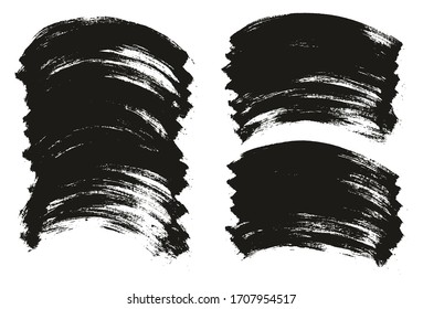 Flat Paint Brush Thin Curved Background High Detail Abstract Vector Background Mix Set 