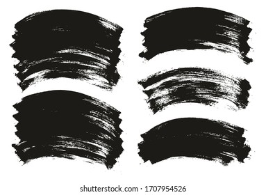 Flat Paint Brush Thin Curved Background High Detail Abstract Vector Background Mix Set 