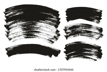 Flat Paint Brush Thin Curved Background High Detail Abstract Vector Background Mix Set 