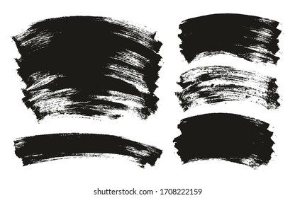 Flat Paint Brush Thin Curved Background High Detail Abstract Vector Background Mix Set 