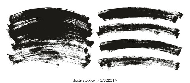Flat Paint Brush Thin Curved Background High Detail Abstract Vector Background Mix Set 