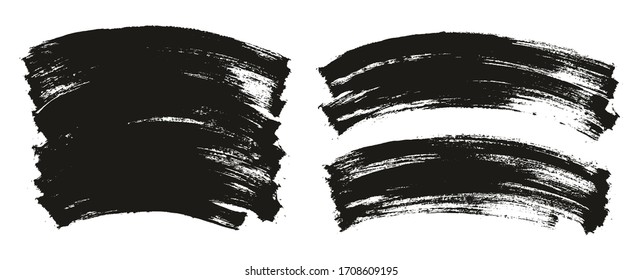 Flat Paint Brush Thin Curved Background High Detail Abstract Vector Background Mix Set 