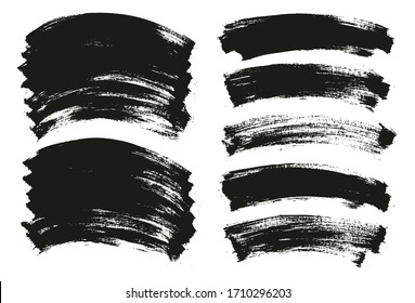 Flat Paint Brush Thin Curved Background High Detail Abstract Vector Background Mix Set 