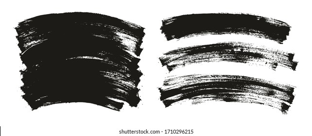 Flat Paint Brush Thin Curved Background High Detail Abstract Vector Background Mix Set 