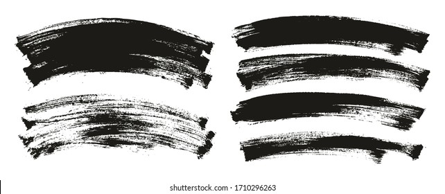 Flat Paint Brush Thin Curved Background High Detail Abstract Vector Background Mix Set 