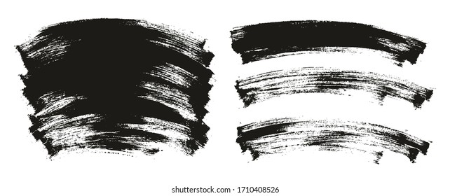 Flat Paint Brush Thin Curved Background High Detail Abstract Vector Background Mix Set 