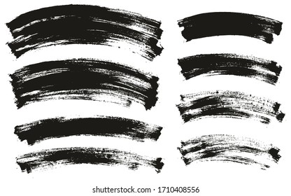 Flat Paint Brush Thin Curved Background High Detail Abstract Vector Background Mix Set 