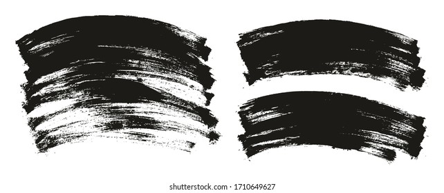 Flat Paint Brush Thin Curved Background High Detail Abstract Vector Background Mix Set 