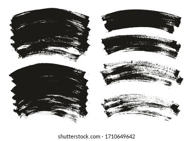 Flat Paint Brush Thin Curved Background High Detail Abstract Vector Background Mix Set 