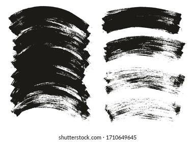Flat Paint Brush Thin Curved Background High Detail Abstract Vector Background Mix Set 