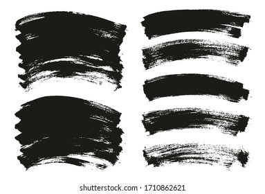 Flat Paint Brush Thin Curved Background High Detail Abstract Vector Background Mix Set 