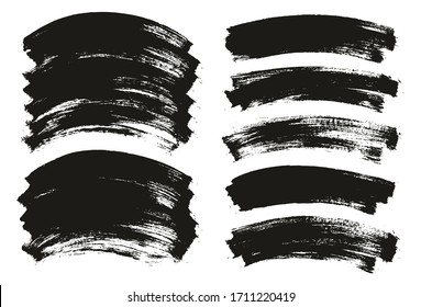 Flat Paint Brush Thin Curved Background High Detail Abstract Vector Background Mix Set 
