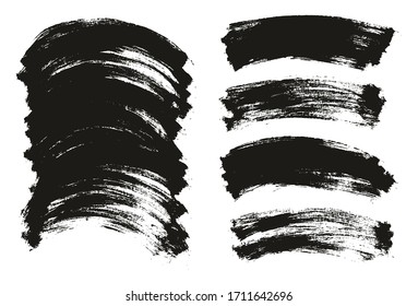 Flat Paint Brush Thin Curved Background High Detail Abstract Vector Background Mix Set 