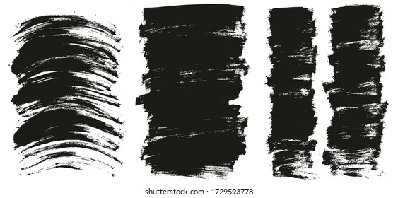 Pincel de pintura plana con curvatura delgada y fondo largo y corto de alto detalle Resumen conjunto de fondo de vectores 