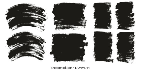 Flat Paint Brush Thin Curved & Long & Short Background High Detail Abstract Vector Background Set 