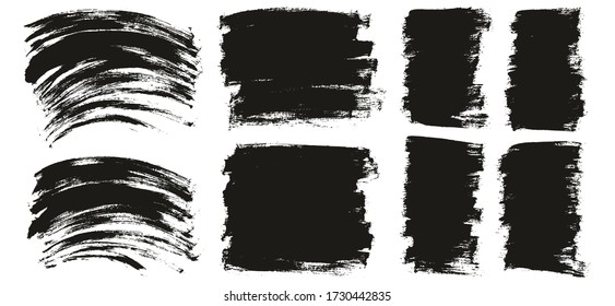 Flat Paint Brush Thin Curved & Long & Short Background High Detail Abstract Vector Background Set 