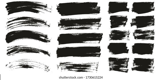 Flat Paint Brush Thin Curved & Long & Short Background High Detail Abstract Vector Background Set 