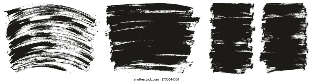 Flat Paint Brush Thin Curved & Long & Short Background High Detail Abstract Vector Background Set 